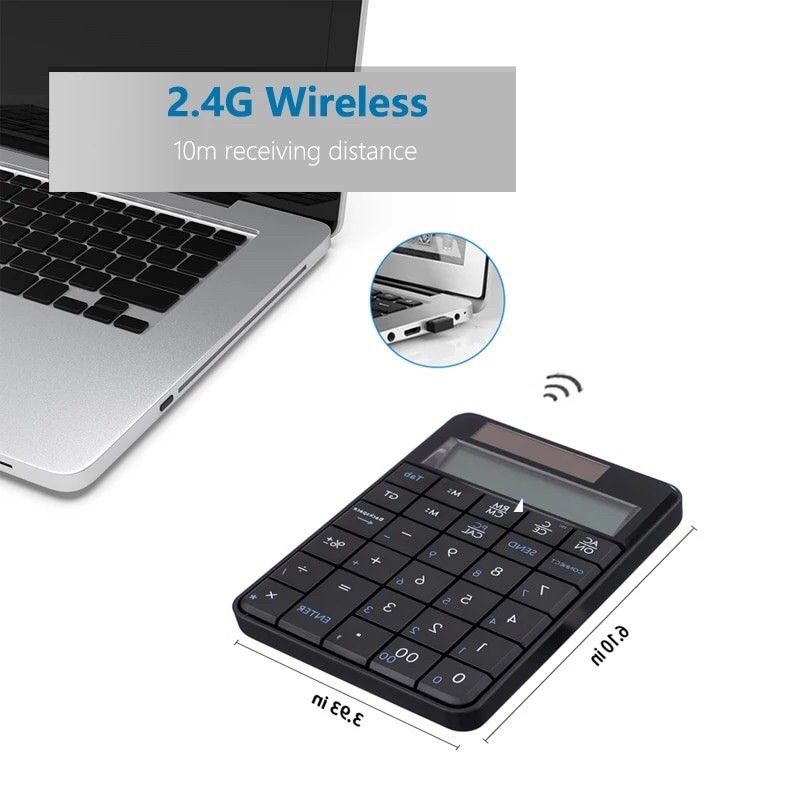 ลดราคา คีย์บอร์ด29keyตัวเลขไร้สาย Wireless 2.4G Numeric Keypad เครื่องคิดเลข&PCแป้นพิมพ์ตัวเลข2in1Solar Keypad #สินค้าเพิ่มเติม สายต่อจอ Monitor แปรงไฟฟ้า สายpower ac สาย HDMI