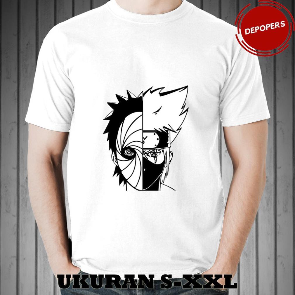 Hatake Kakashi Uchiha Obito T-shirt เสื้อยืด Anime Naruto Distro ไม่ซ้ําใครและสวยงามราคาถูก