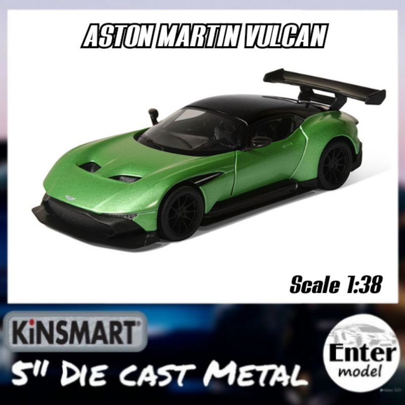 โมเดลรถ​เหล็ก​ รถโมเดล​ โมเดลรถ​สปอร์ต​ Aston Martin Vulcan งาน KINSMART​ ยาว 12.5cm สเกล 1/38 ประตู