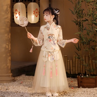 Hanfu ชุดเดรสเจ้าหญิง สไตล์จีนโบราณ แฟชั่นฤดูร้อน สําหรับเด็กผู้หญิง