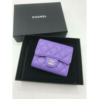 NEW CHANEL WALLET สีม่วงคาเวีย ราคา 34,850 บาท