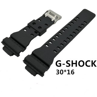 สายนาฬิกา 30x16 mm ใช้ได้กับ Casio G Shock และ Sport Watch มีทั้งสายดำด้านและดำเงา