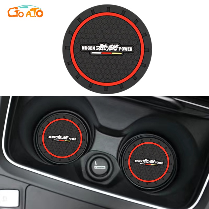 GTIOATO Mugen แผ่นรองแก้วน้ําในรถ กันลื่น กันน้ํา สําหรับ Honda City Jazz Brio Civic HRV Mobilio Accord CRV BRV Fit Vezel