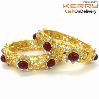 Vintage Jewelry ชุดไทยเครื่องประดับเพชรทองกำไลข้อมือคู่Gold Bracelet