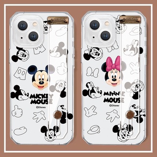 สายรัดข้อมือ การ์ตูน น่ารัก Mickey Minnie เคส Samsung Galaxy note8 note9 s10 plus s10 lite + s20 s20fe fe s21 fe s22 plus ultra note10 lite plus  note 20 ultra CASE โปร่งใส นางแบบคู่ ซิลิกาเจล ผู้หญิง ชาย เปลือกนิ่ม เคส