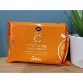 Boots​ Vitamin​ C​ Brightening​ Cleansing​ wipes(20แผ่น)