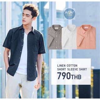 ยู นิ โคล่   เสื้อเชิ้ตลินินฝ้าย LINEN COTTON  มือสอง สภาพเหมือนใหม่ MEN