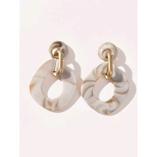 Marble earring ตุ้มหูทรงกลม ลายหินอ่อนน้ำหนักเบา ไม่หนัก ใส่แล้วดูสวยหรูมากค่ะ