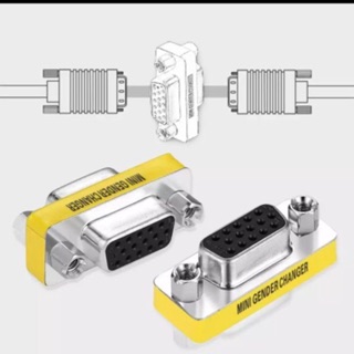 Converter หัวต่อช่องสัญญาณ VGA (F/F)15 Pin to15 Pin ตัวเมีย 2 ด้าน  (หัวเหล็ก)