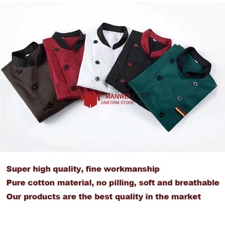 💥🇹🇭จัดส่งจากกรุงเทพฯ💥เสื้อเชฟ ชุดเชฟ ชุดเชฟทำอาหาร สีขาวกับสีดำ ผ้าดี หลายขนาด