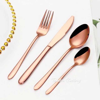 ชุดช้อนส้อม 4 ชิ้นสีใหม่ Rose Gold