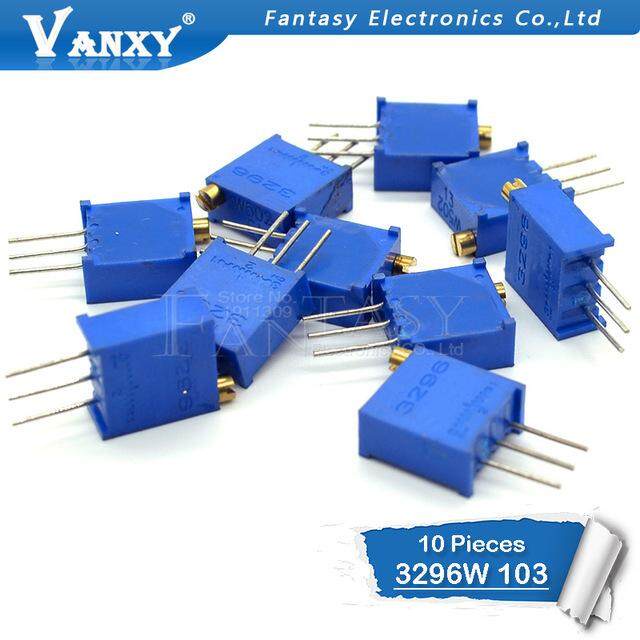 3296W 10K 3296W-1-103LF 10pcs โอห์ม 103 3296W-1-103 3296W-103 W103 Trimpot Potentiometer Trimmer pxa