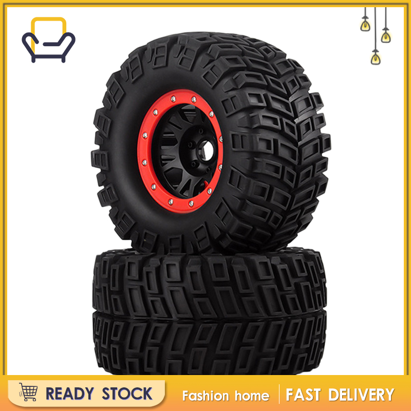 【Fashion home】17mm Hex Plastic Wheel Rims and Rubber Tires Set for BUSH ...