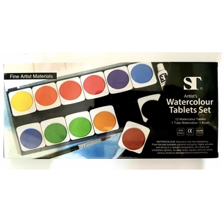 สีน้ำก้อน Set 12สี และ 24สี ST Artists Watercolour Tablets