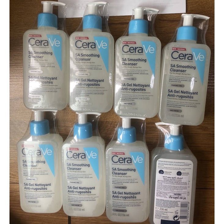 ฉลากไทยของแท้ Cerave SA Smoothing Cleanser236ml,473ml ป้ายไทย Exp.04/2025