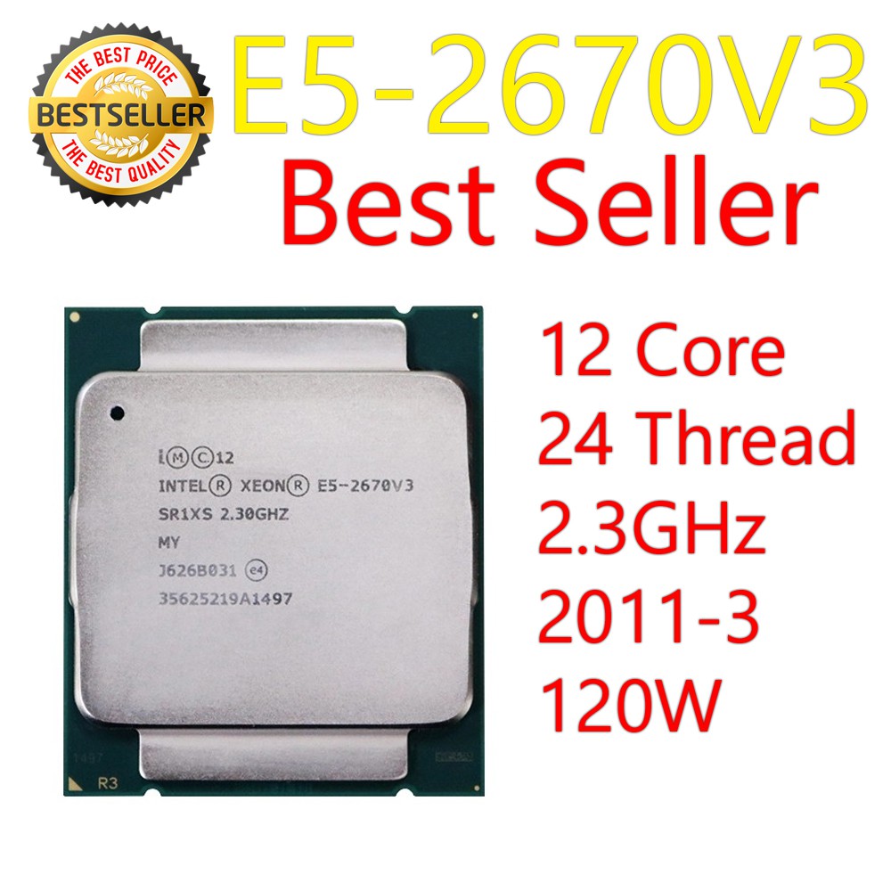 (ส่งฟรี) CPU INTEL XEON E5-2670 V3 E5-2670V3 12 Core 24 Thread 2.30GHz - 3.10GHz LGA2011-3 ส่งฟรี !!