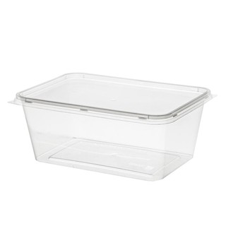 กล่องเหลี่ยมพร้อมฝาใส 1000มล. (แพ็ค25) Square box with clear lid 1000 ml (Pack 25)