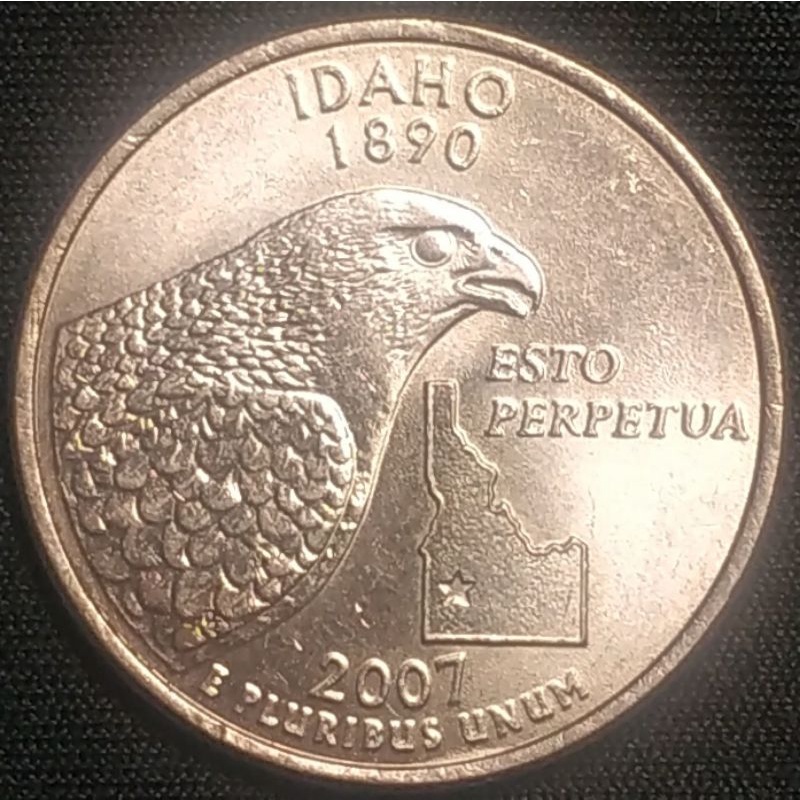 สหรัฐอเมริกา (USA), ปี 2007, 25 Cents รัฐไอดาโฮ  (Idaho),  ชุด 50 รัฐของประเทศสหรัฐอเมริกา