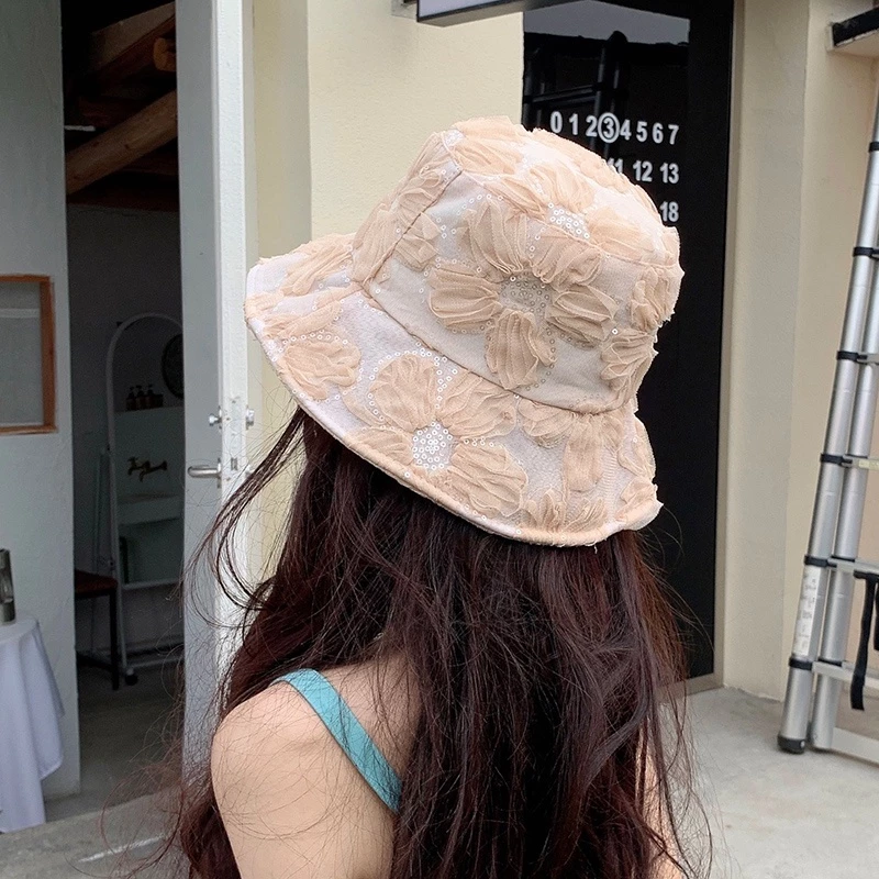 หมวกบักเก็ตแต่งลูกไม้ กันแดด แฟชั่นผู้หญิง thumbnail 6