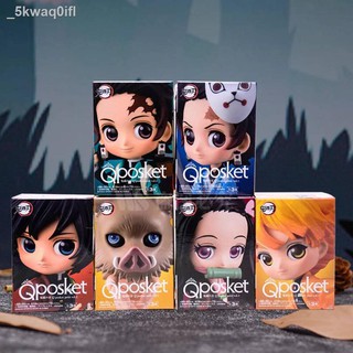 📣📣 ถูกและดี ⚡⚡♟✁โมเดล Qposket 6pcs/set Demon Slayer: Kimetsu no Yaiba Tanjirou Nezuko ขนาด5-8 cm โมเดลตั้งโชว์ งานดี