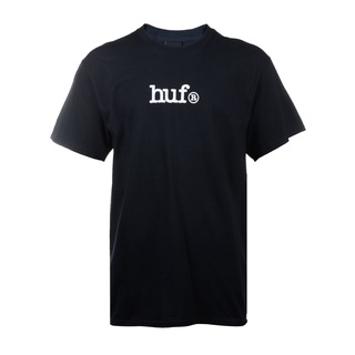 เสื้อยืดลําลอง ผ้าฝ้าย แขนสั้น คอกลม พิมพ์ลายตัวอักษร huf สําหรับผู้ชาย