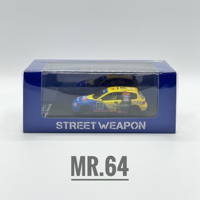 โมเดลรถยนต์ Street Weapon : 1/64 Honda Civic EG6 Spoon Holdem x naruto Limited 888 pcs.