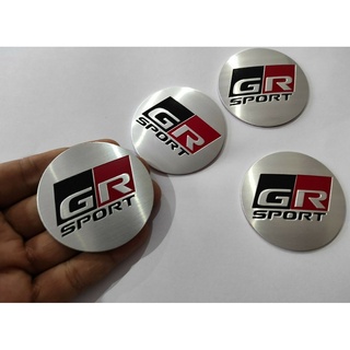 ชุด 4 ชิ้น สติกเกอร์แผ่นนูน โลโก้ จีอาร์ แต่งฝาดุมล้อ โตโยต้า *GR SPORT* Toyota logo for wheel hub cover accessories