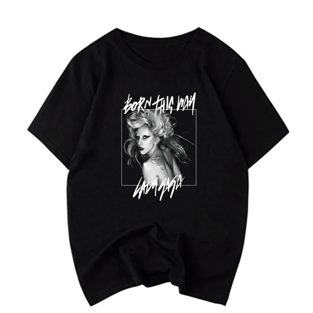 ♟✢❈Men Capas De Cd Lady Gaga T Shirts Print Harajuku Style Tshirt Streetwear Tee T-Shirt