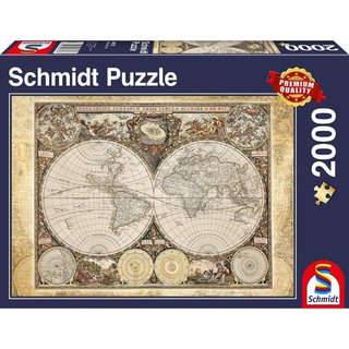 จิ๊กซอว์แผนที่โลก นำเข้า ของแท้ ยี่ห้อ Schmidt​ Puzzle2000 ชิ้น jigsaw map โบราณ ของใหม่มือหนึ่ง พร้อมส่ง