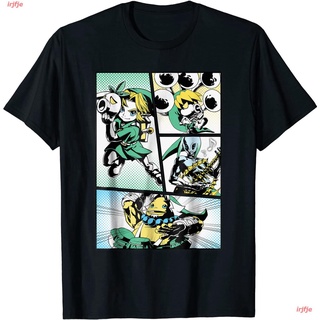 irjfje Nintendo Zelda Link Manga Comic Panels Graphic T-Shirt เสื้อยืดผู้ชาย ดพิมพ์ลาย คอกลม cotton แฟชั่น การลดราคา