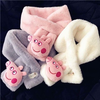 ผ้าพันคอเด็ก ผ้าพันคอ ผ้าพันคอนุ่มนิ่ม Peppa Pig