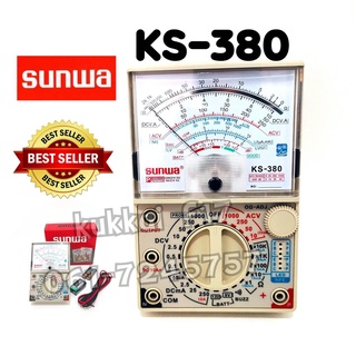 SUNWA KS-380 มิเตอร์วัดไฟเป็นมัลติมิเตอร์แบบเข็ม Analog Multimeter มีเสียงบัดเซอร์(มีขาตั้ง)