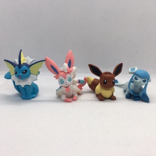 ฟิกเกอร์ โมเดล โปเกมอน อีวุย  ของแท้ สูง 1.5-2.2 นิ้ว Eevee Eeveelution Pokemon Figure Set Takara Tomy