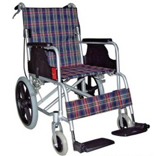 รถเข็นผู้ป่วย อลูมิเนียม ล้อแม็ก สีน้ำเงิน WHEEL CHAIR ยี่ห้อ FOSUN