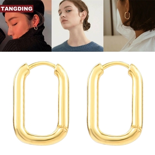 【COD Tangding】Fashion Jewelry Accessories Golden Simple Earrings Hoop Earrings Women