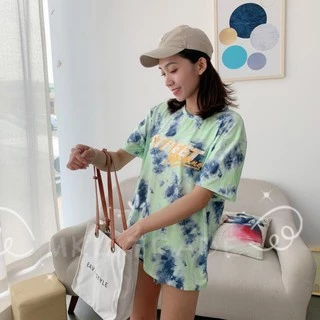 ✨ MKL ✨ เสื้อลายมัดย้อม สกีนลายอักษร ทรง oversize เนื้อผ้าใส่สบาย 5สี #9735