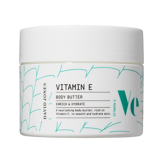 VITAMIN E ESSENTIALS BODY BUTTER 225G ครีมทาผิวกายวิตามิน อี บอดี้บัตเตอร์ ของเดวิคโจนส์ : David Jon