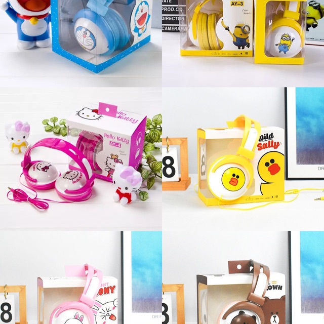 หูฟังเสียบสาย -ลายการ์ตูนหัว3.5 กลม (ON SALE. สินค้าไม่พร้อมกล่องค่ะ)