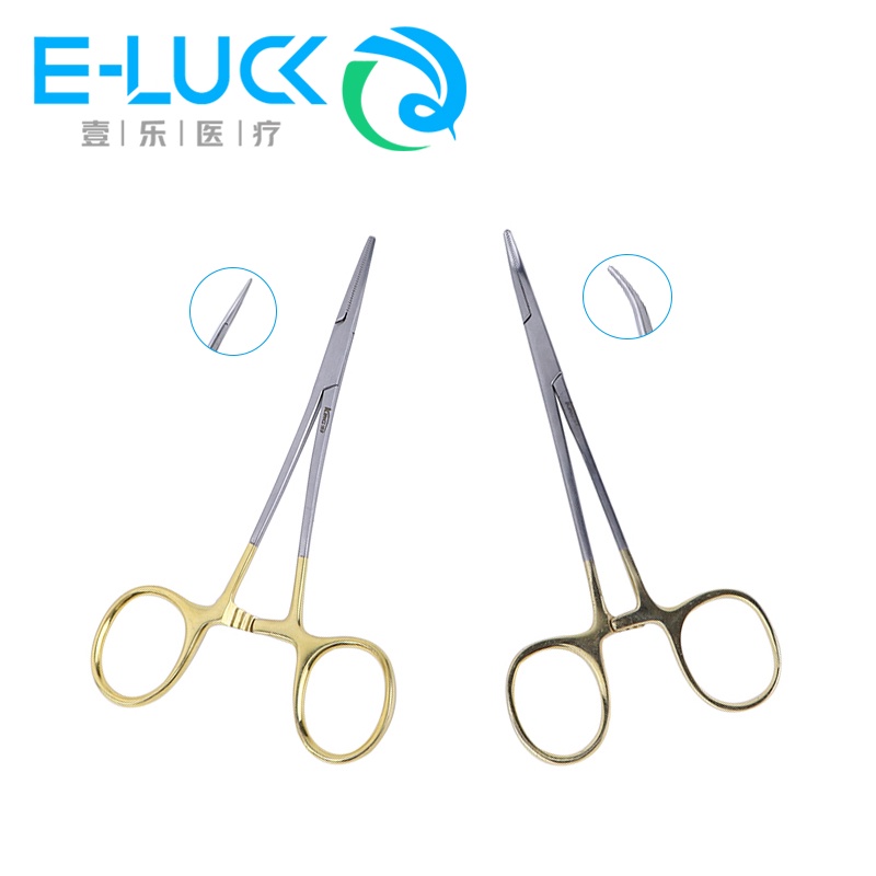 1 ชิ้น 12 เซนติเมตรเครื่องมือผ่าตัดสแตนเลสตรง/โค้ง Hemostatic Forceps