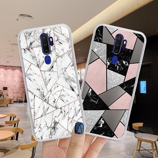 สีสันเรียบง่าย เคส OPPO A9 A5 2020 เคสโทรศัพท์เคสกันกระแทกซิลิโคนใสนุ่มเต็มกล้องปก 301-1