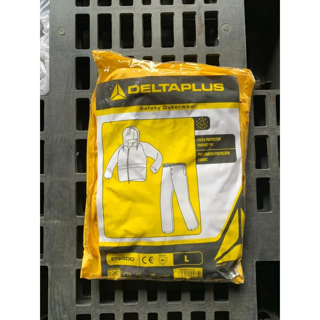 ชุดพีวีซี PVC เสื้อ-กางเกง กันสารเคมี-กันฝน มีฮู้ด Delta Plus 400JA thumbnail 4
