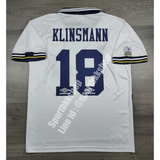 [Retro] - เสื้อฟุตยอล ย้อนยุค สเปอร์ส Home เหย้า 1993/95 พร้อมเบอร์ชื่อ 18 KLINSMANN