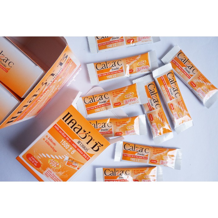 Calza C Powder 1500mg กล อง 30 ซอง บำร งกระด กม ว ตาม นซ Shopee Thailand