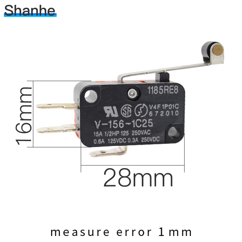V 156 1C25 ก้านโยกลูกกลิ้งแบบยาว AC DC Micro Switch สวิตช์ snap action ...