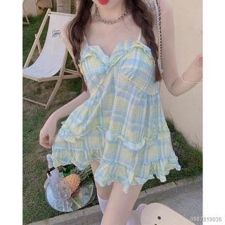 🎸สินค้าในสต็อก🏄2022 new sweet suspender skirt women ใหม่ ชุดคลุมท้อง นัวเนีย