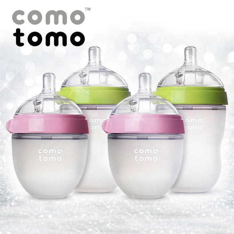 **พร้อมส่ง**ขวดนม COMOTOMO ขวดนมพร้อมจุกนมซิลิโคน ขนาด 5oz/150ml / 8oz./250ml ขวดนมเสมือนเต้านมแม่