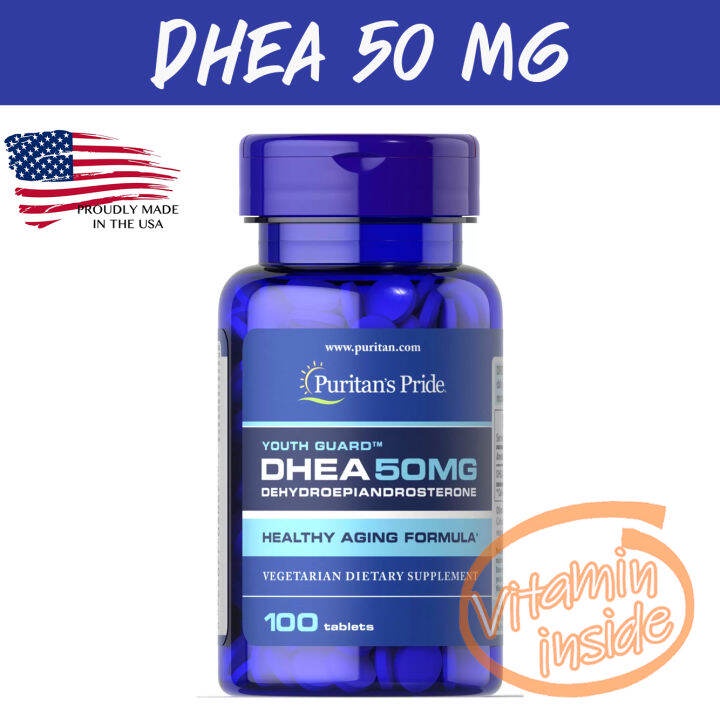 DHEA 50 mg 100 Tablets ฮอร์โมนต้านความชรา วัยทอง 50mg 100เม็ด Puritan’s Pride