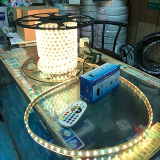 ไฟเส้น LED ราคาต่อ1เมตร แถบไฟกันน้ำ 220V LED Strip Light 5050, RGB ไฟตกแต่งกลางแจ้ง แบบยืดหยุ่น