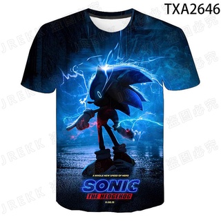 Sonic the Hedgehog t shirt kids Summer Boys Cartoon  3D Printed Girls Streetwear Children Clothes Baby T-shirt