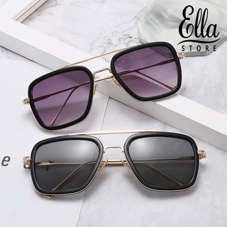 Ellastore123 แว่นตากันแดด เลนส์สี่เหลี่ยม ป้องกันดวงตา สําหรับ Unisex